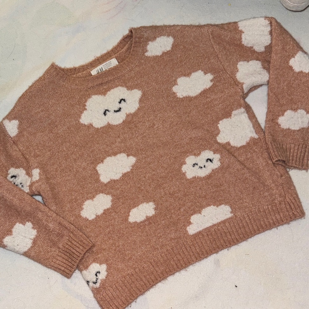 H&M Brown Cloud Patterned Sweater
